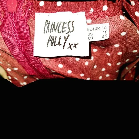 Princess Polly Caesura Mini Dress Size 10 in Red Polka Dot - Picture 4 of 4